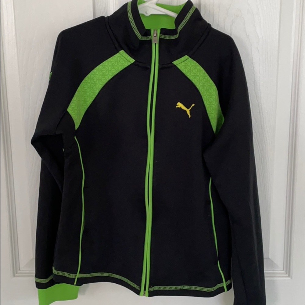 Green and Black Zip-up Hoodie - Double Layered